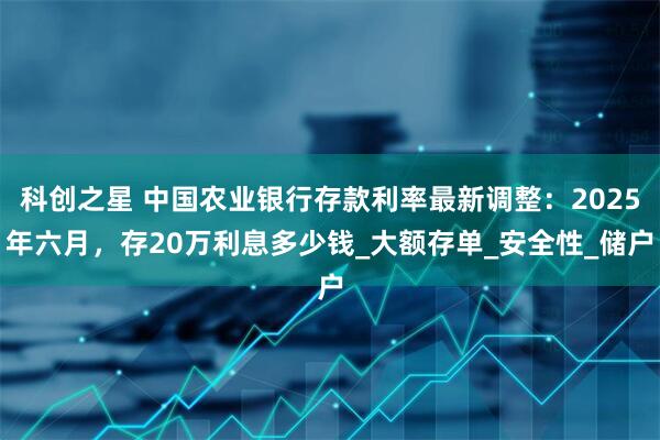 科创之星 中国农业银行存款利率最新调整：2025年六月，存20万利息多少钱_大额存单_安全性_储户