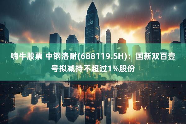 嗨牛股票 中钢洛耐(688119.SH)：国新双百壹号拟减持不超过1%股份